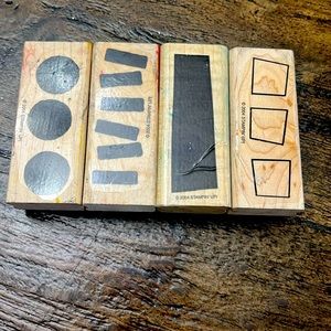 Set of 4- 2004 Stampin Up Wooden Stamps